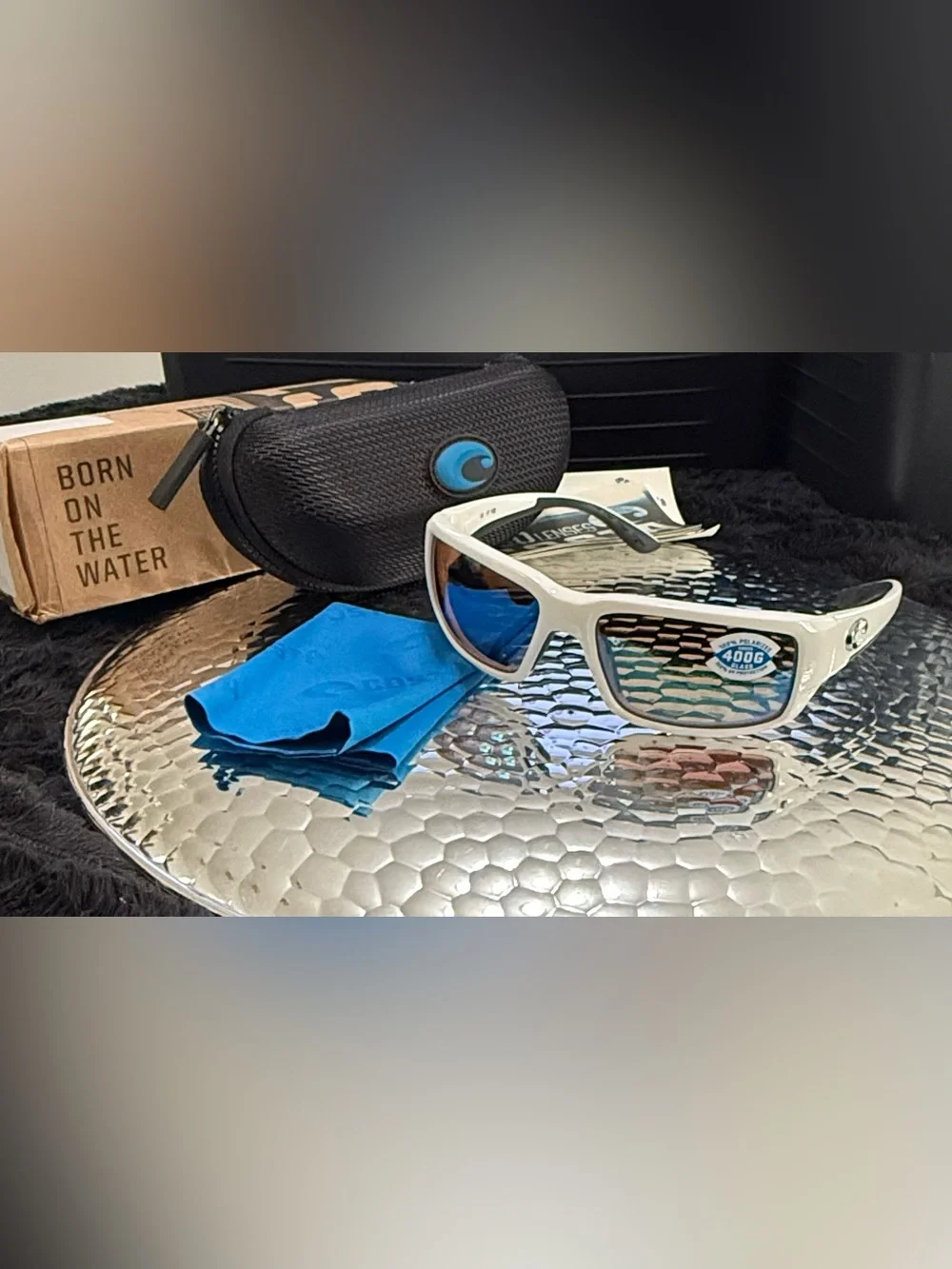 Costa Del Mar Fantail White Frame  Polarized Sunglasses